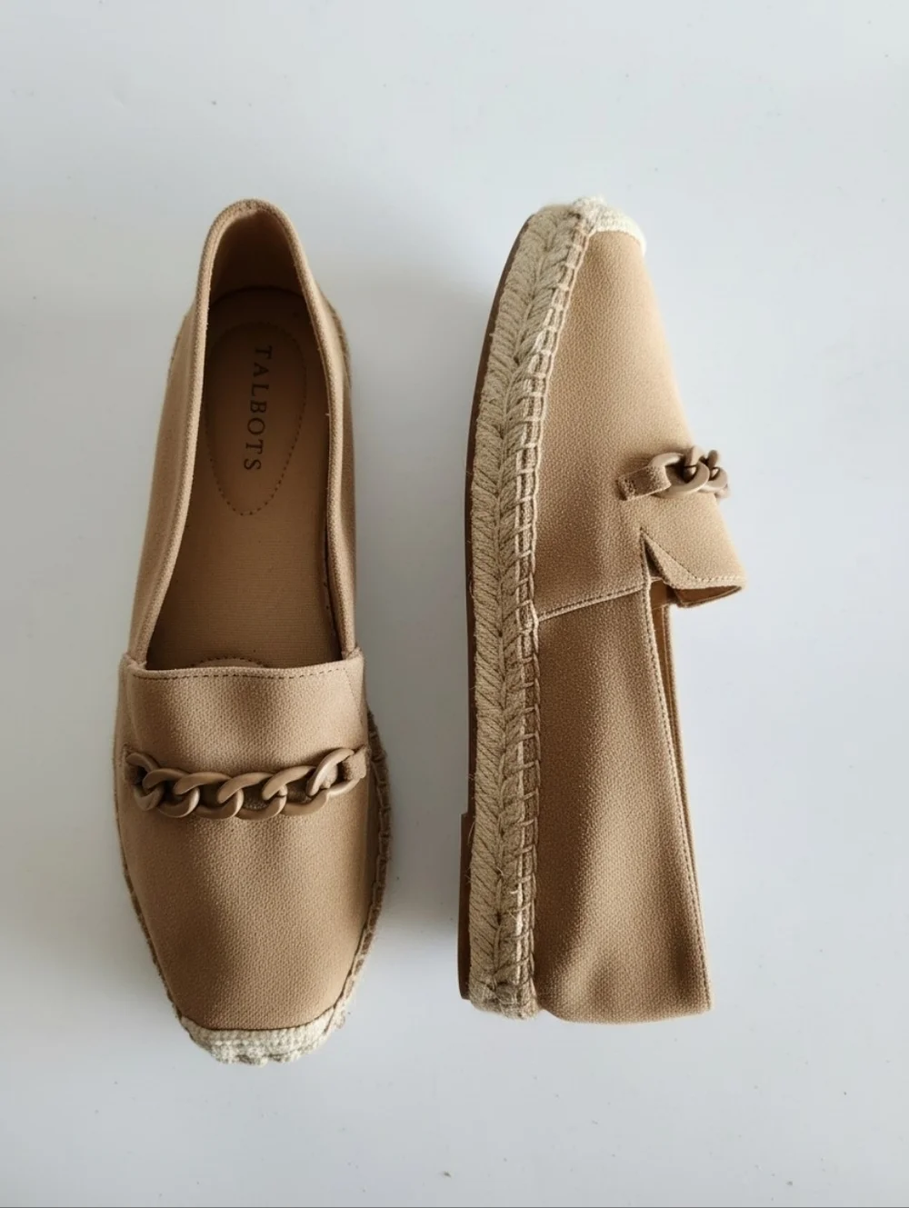 Talbots Hadley Suede  Espadrilles  in Light Toffee-8M NEW